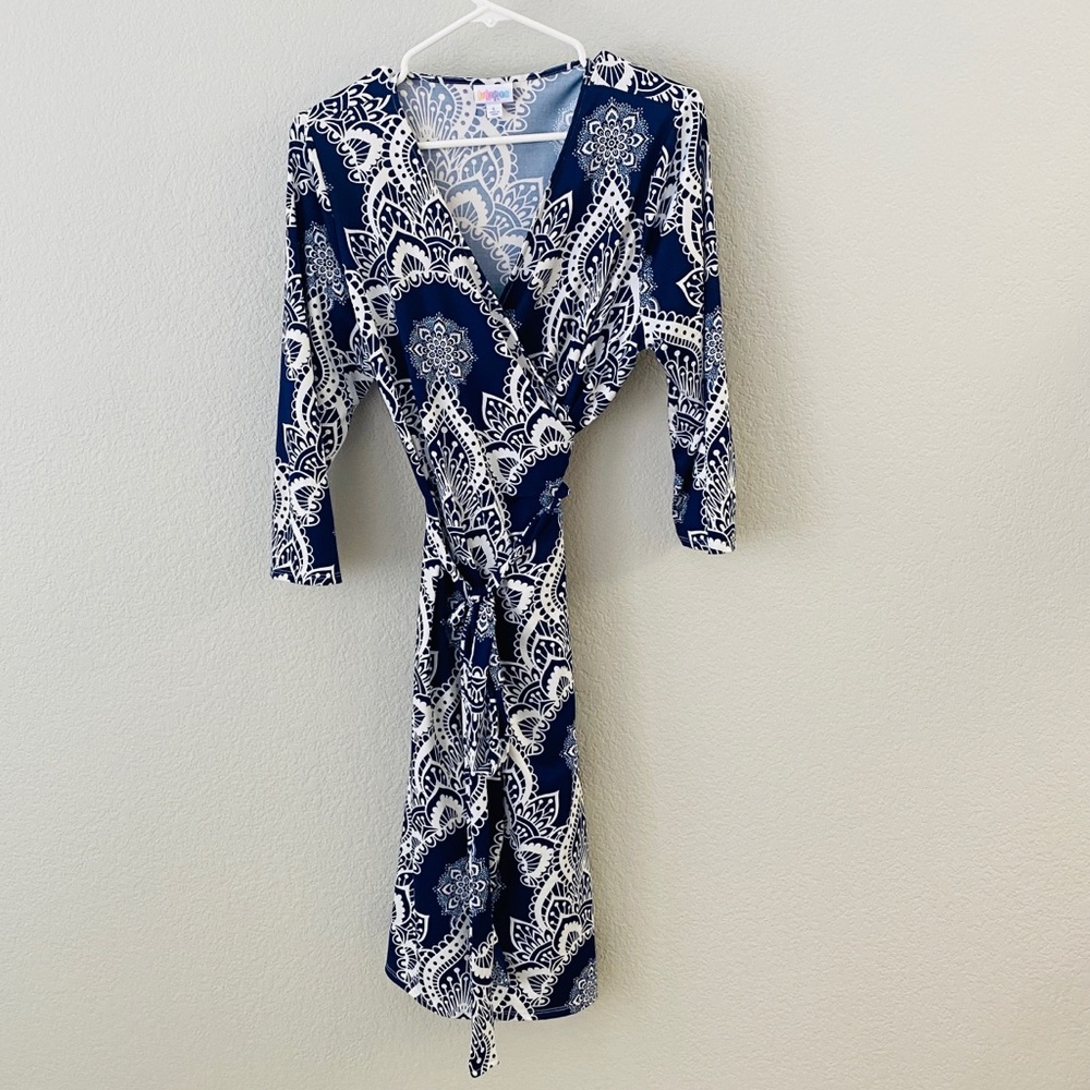 LuLaRoe Michelle Paisley Wrap Dress L